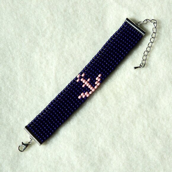 Delta Gamma DG anchor bead bracelet, handmade, adjustable length - Picture 2 of 2